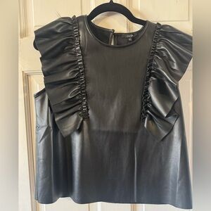 Joes nwt faux leather ruffled tank